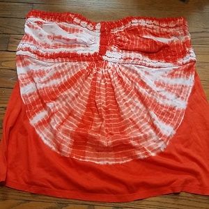 Lane Bryant Orange/White Tye-Die Top-18/20